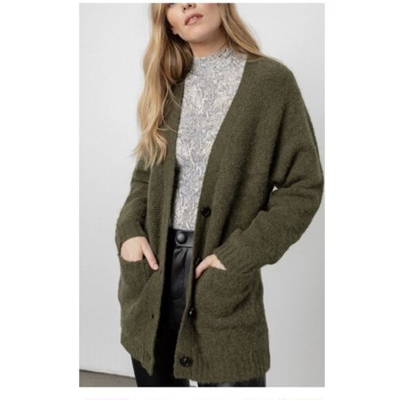 Rails Oslo Olive Wool Alpaca Cardigan Sweater S - Picture 2 of 8